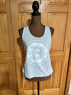 Women's Mist Scoop Neck Racerback Tank Top with Graphic 'B' for Boston Bruins